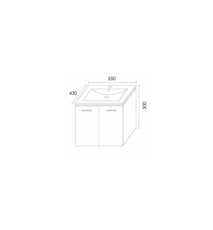 Долен шкаф и мивка Манхатън, 55cm с дървесна шарка