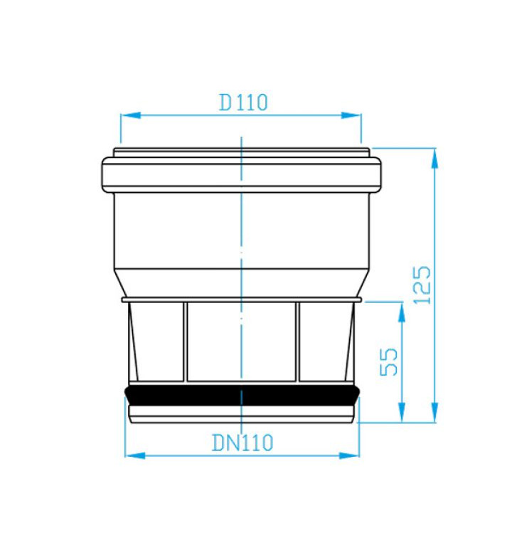 Муфа канализационна PP ф 110 / 110 mm