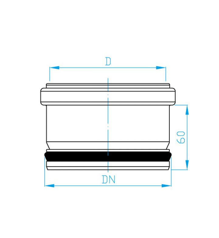 Муфа канализационна преход PP ф 160 / 110 mm