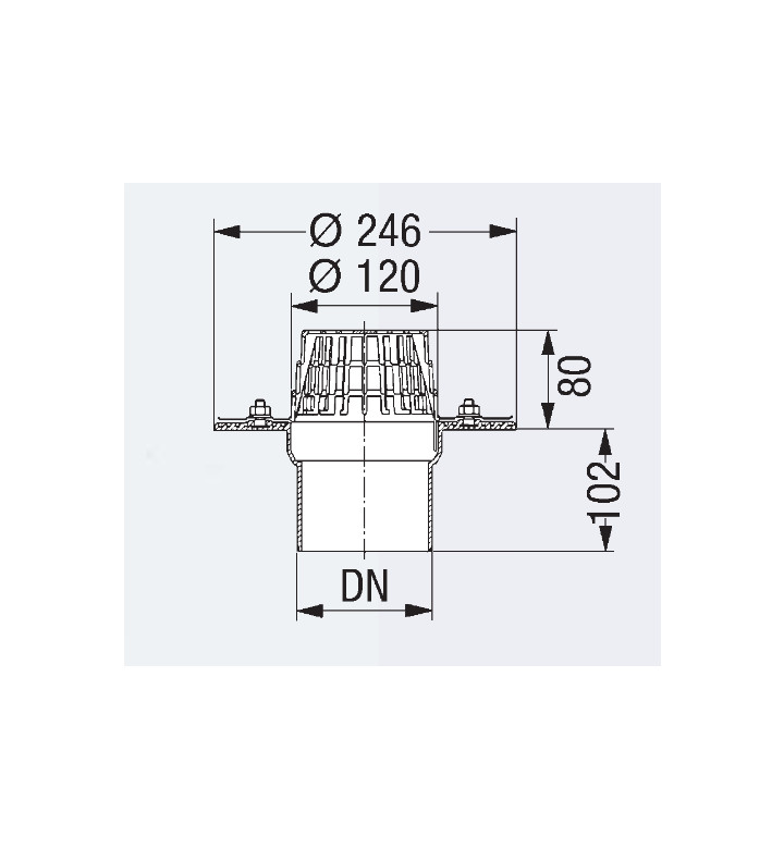 Воронка DN100 mm, 4.5 l/s, PP