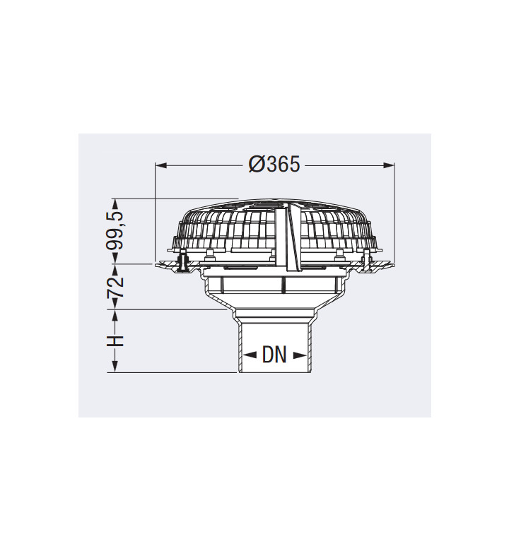 Воронка за плосък покрив System 200, DN100(DA110) mm, 7.3 l/s