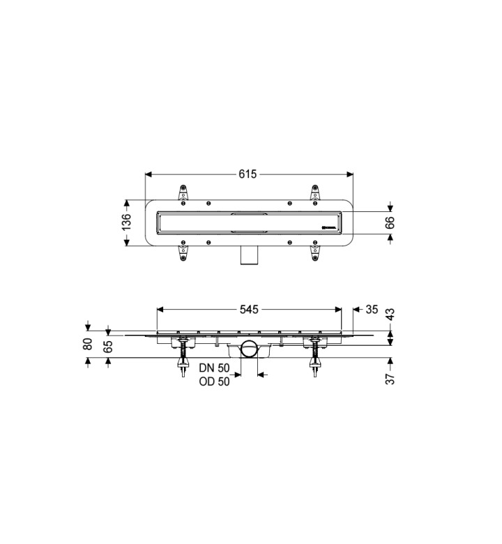 Линеен сифон Kessel Linearis Compact, 550 mm