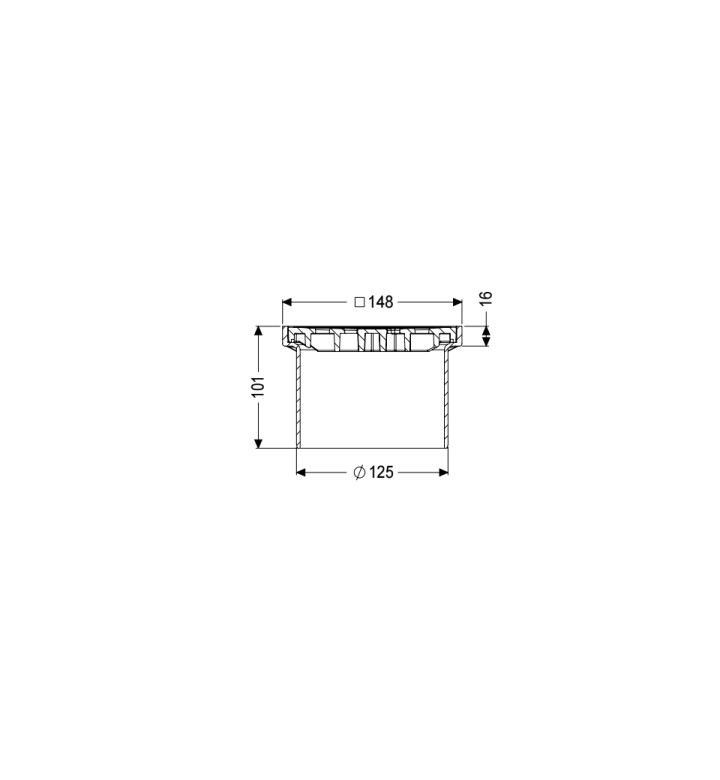 Горна част за сифон с пластмасова решетка 138 x 138mm