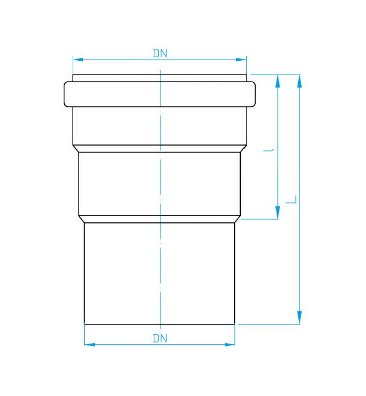 Удължена канализационна муфа PP ф 110 mm