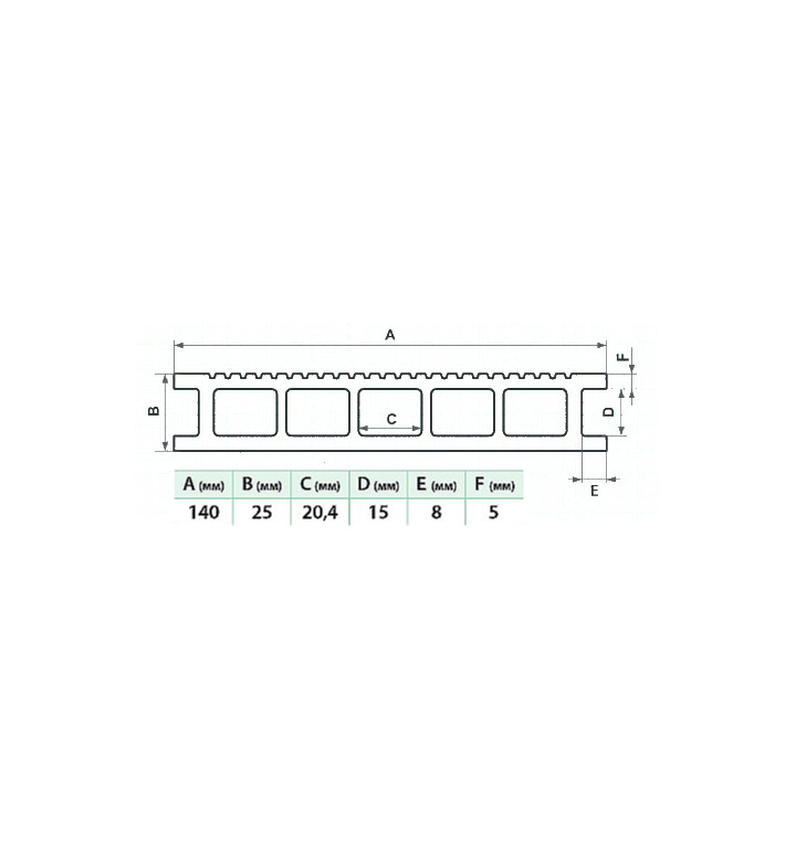 Декинг профил WPC 140 x 4000, кафяв