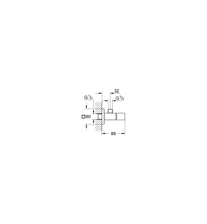 Ъглов вентил Eurocube 1/2 " - хром