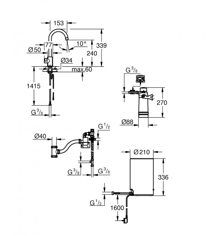 GROHE Red mono, 4 l, бойлер