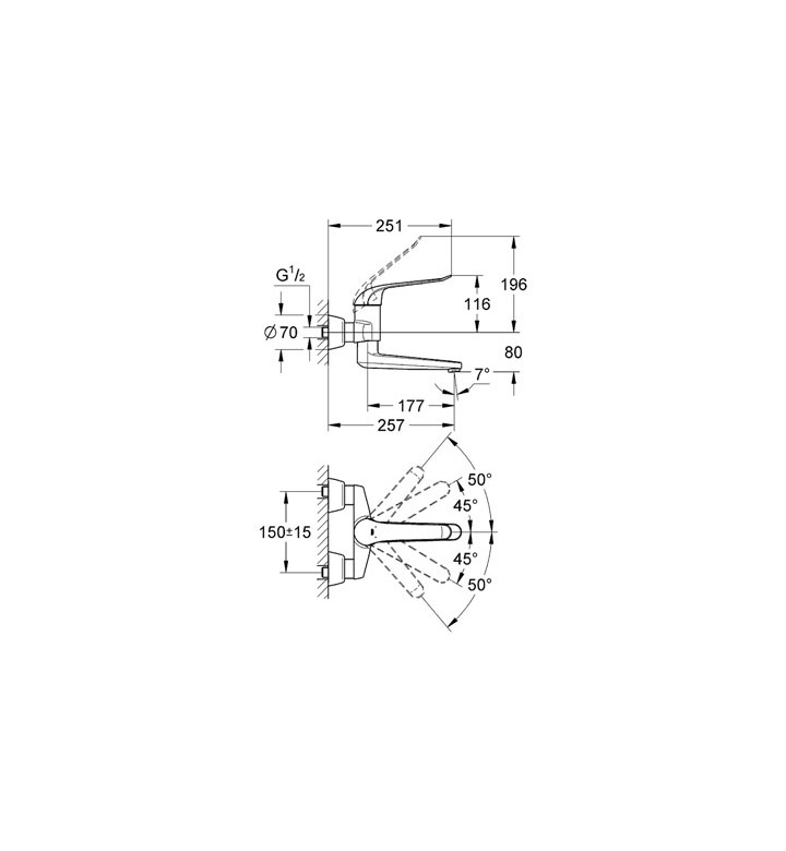 Смесител едноръкохватков Euroeco Special, 1/2 " за умивалник