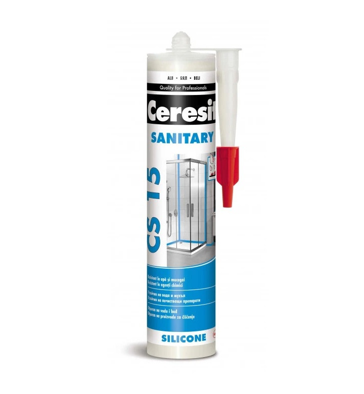 Ceresit CS 15 Express, санитарен силикон, прозрачен, 280 ml