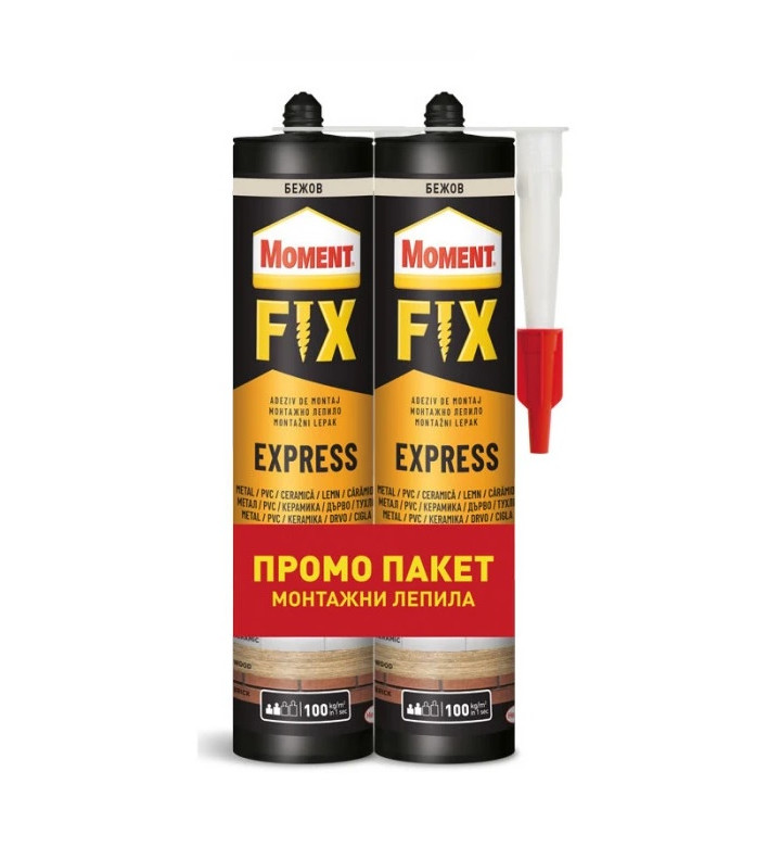 Moment Express Fix 600, монтажно лепило 2 х 375 g, ПРОМО