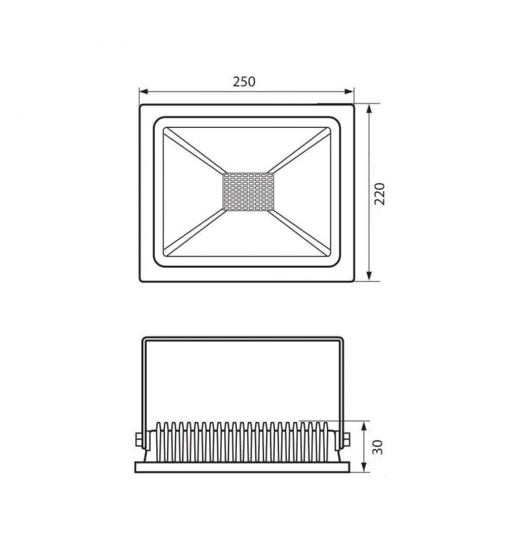 LED прожектор, TREND, 100W, 4000K, черен, IP65