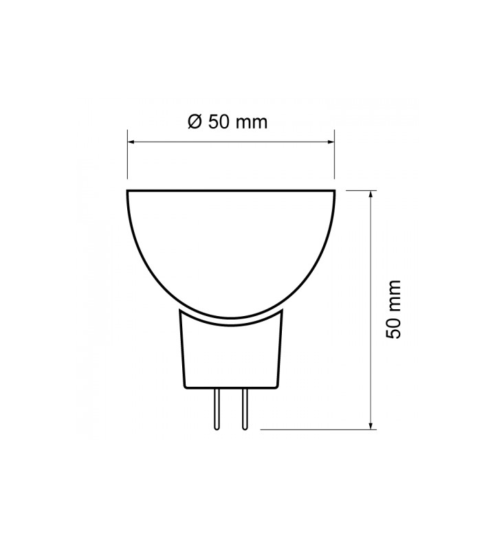 Крушка LED, SMD2835, 4200K (неутрална светлина), 6W, 480 lm, 12V, GU5.3