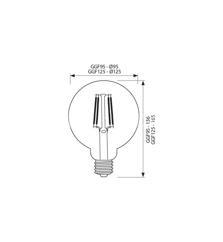 Крушка LED, филамент, 6W/230V, E27,2700K, FLICK VINTAGE, димираща