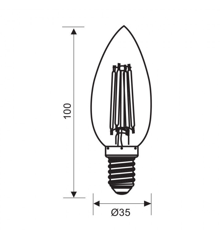 LED филамент, 7W, E14, 4000K, FLICK PREMIUM