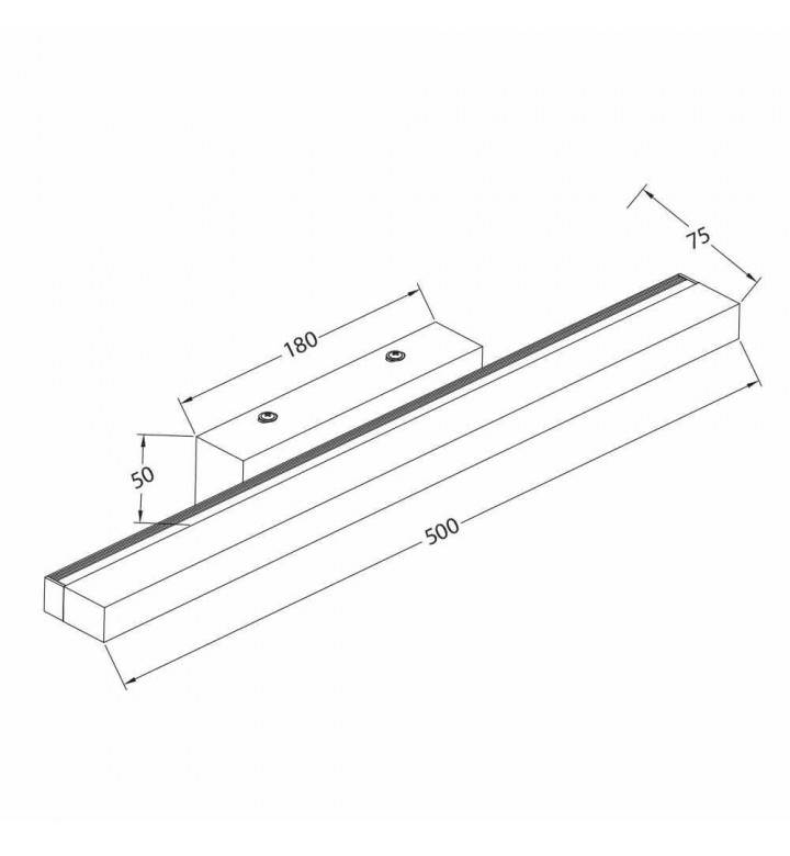 Осветително тяло за баня, черно, 12W LED