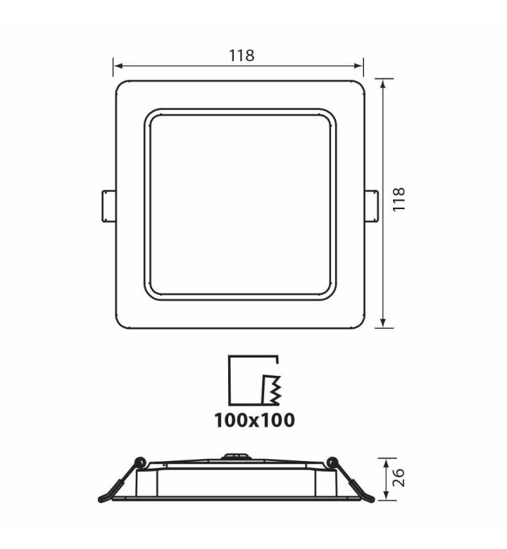 LED луна KAPI 9W, 230V, 3000K-4000K-6400K, IP54, CCT DIP-switch