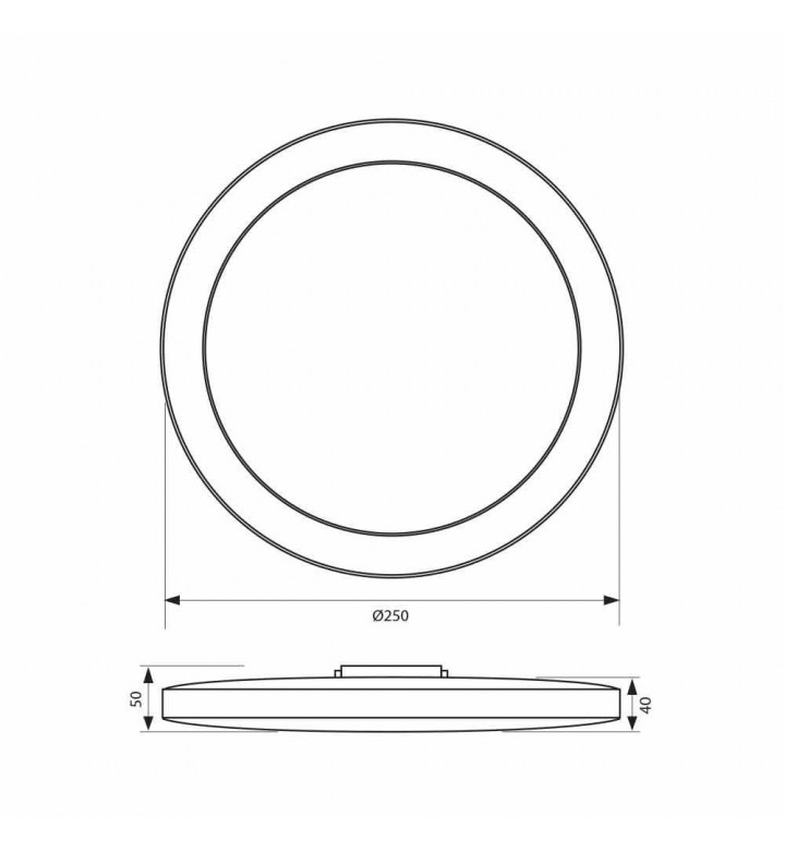 LED плафон SIRI, 18W, IP44, 4000K