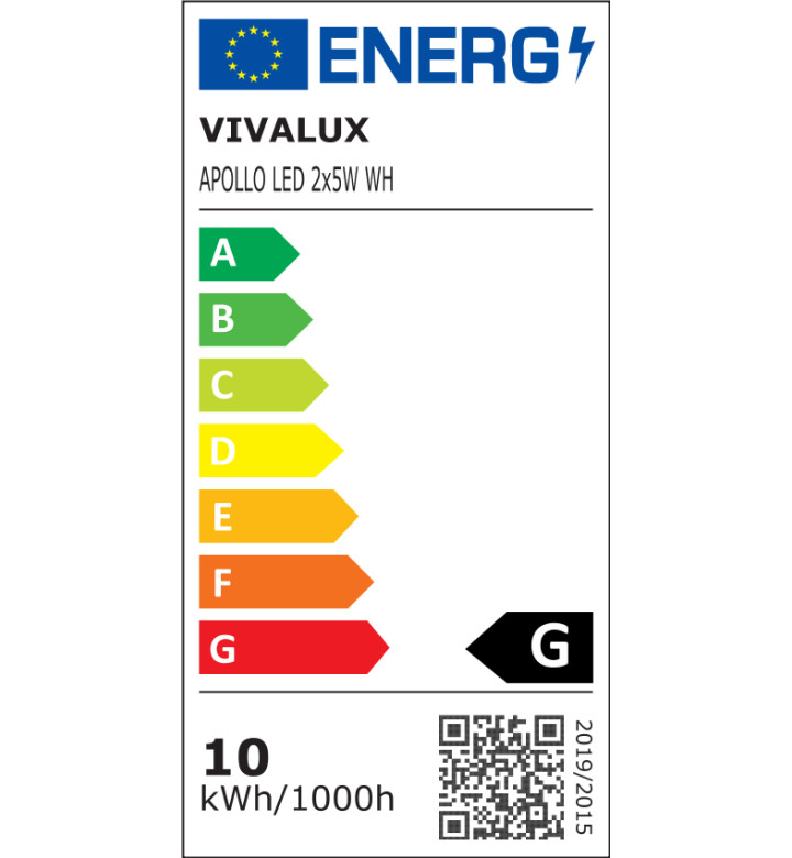 LED осветително тяло APOLLO, 2 x 5W, WH, IP54, CL-4000K