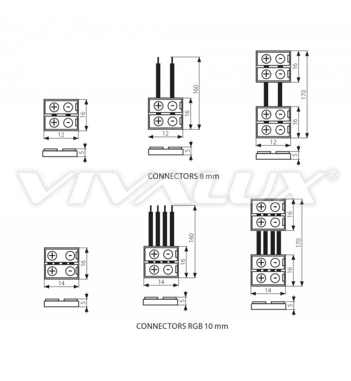 Свързващ елемент за LED лента CORNER CONNECTOR 100mm RGB SMD5050