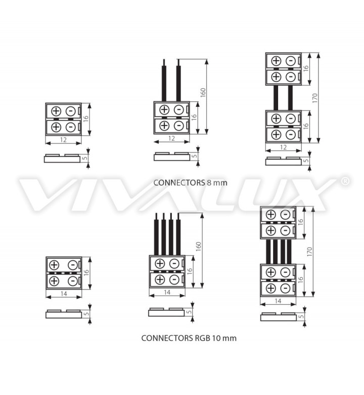 Свързващ елемент за LED лента CORNER CONNECTOR 8mm SMD3528