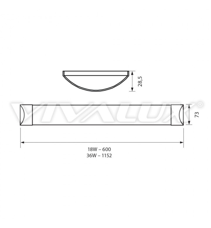 LED Осветително тяло FLAT LED 18W/600mm