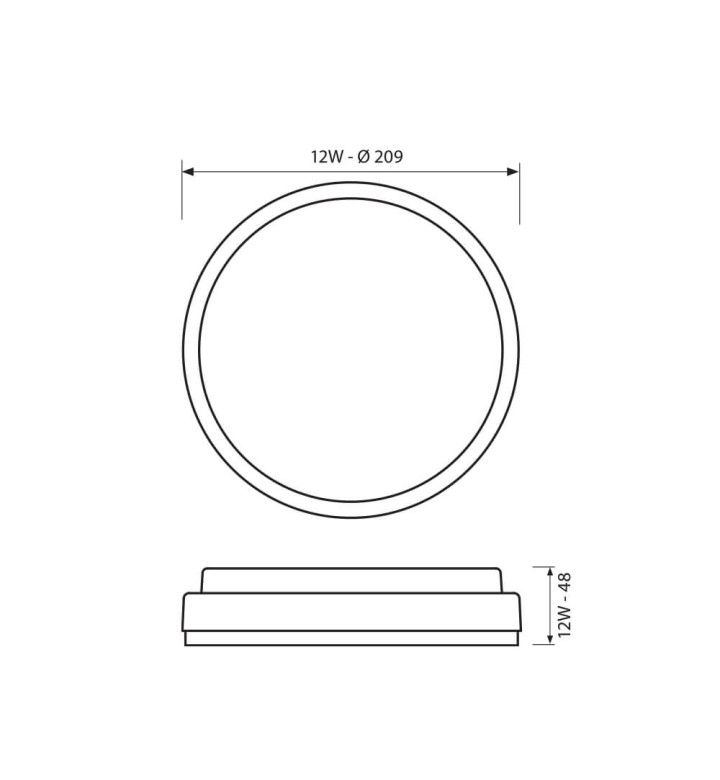 Плафониера ELLIS/R LED, 12W, WH CL 4000K, IP 54