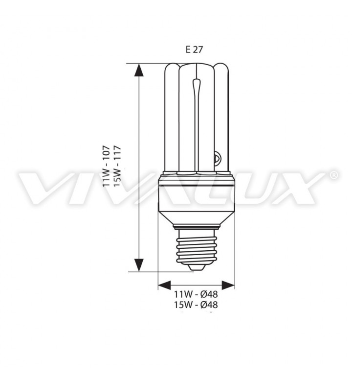 Крушка енергоспестяваща Super Mini SM42 11W E14 2700K