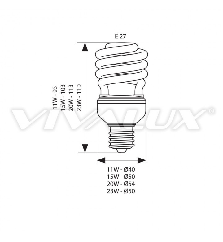 Крушка енергоспестяваща Bright Spiral BS22 20W E27 2700K