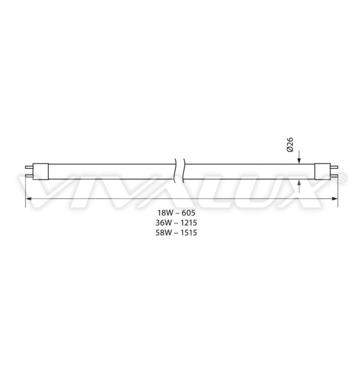 Крушка луминесцентна T8 4000K - F18T8 18W