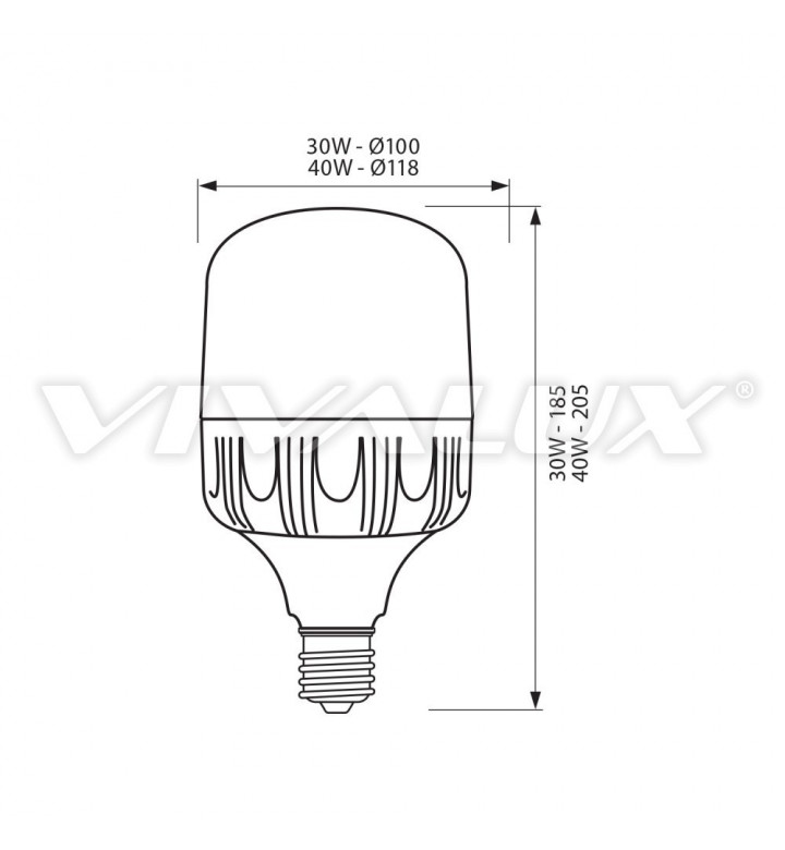 Диодна лампа TURBO LED - TRB 30W/E27 CL 4000K