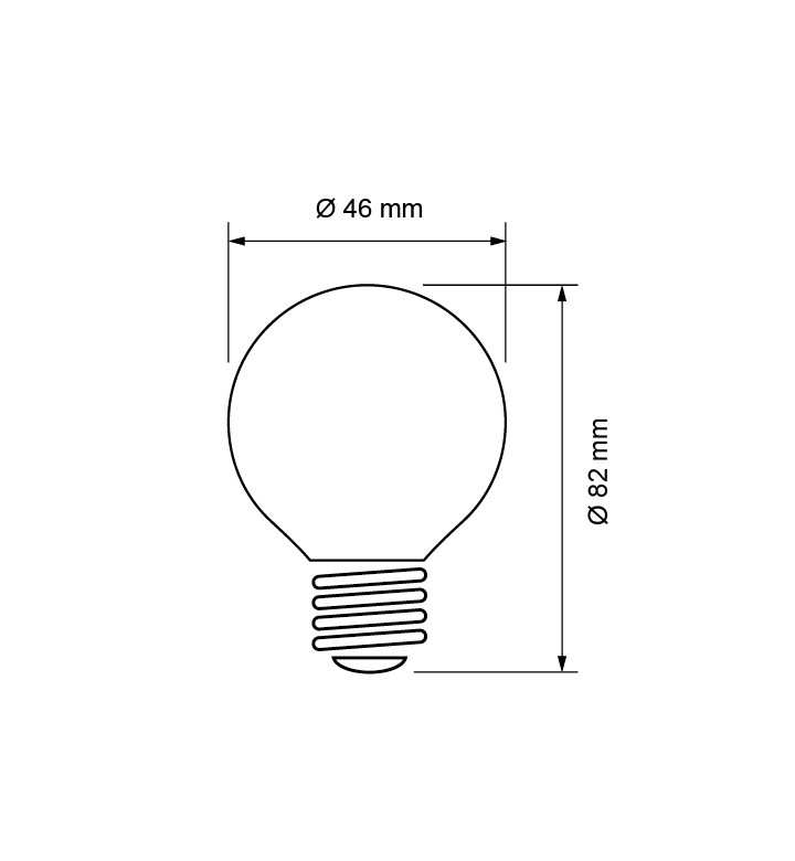 Крушка LED LB12E2727, топка 12W, E27, 2700K, 220V, топла светлина