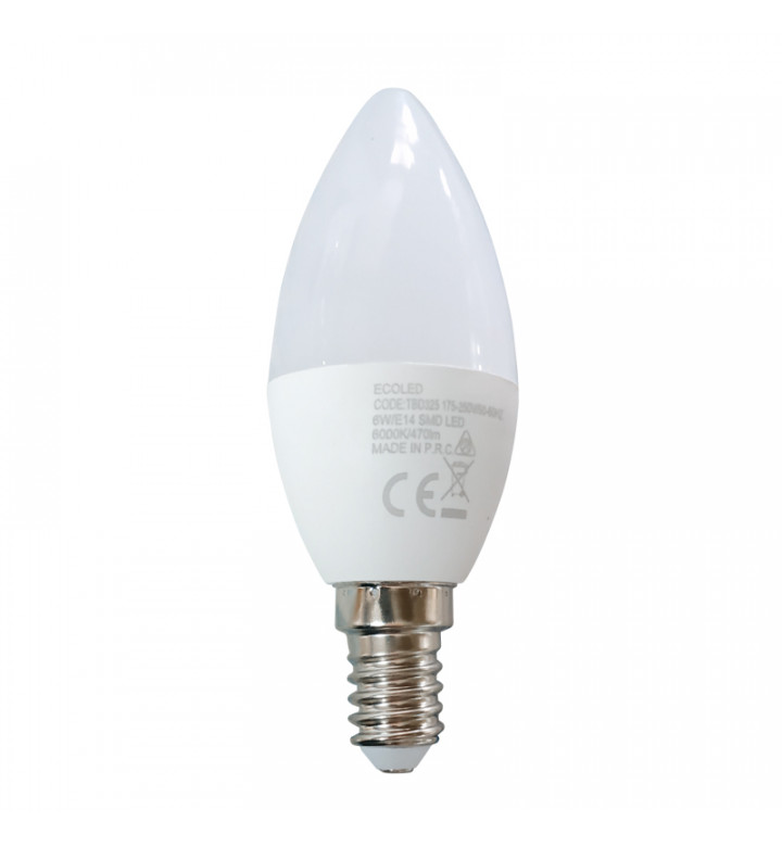 LED Лампа 6W, E14, 4500K TBD325