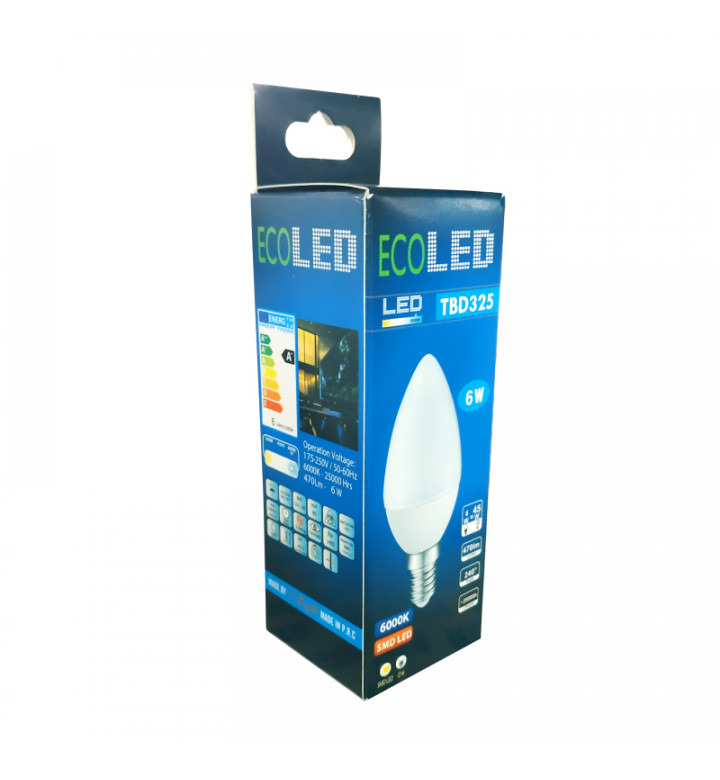 LED Лампа 6W, E14, 4500K TBD325