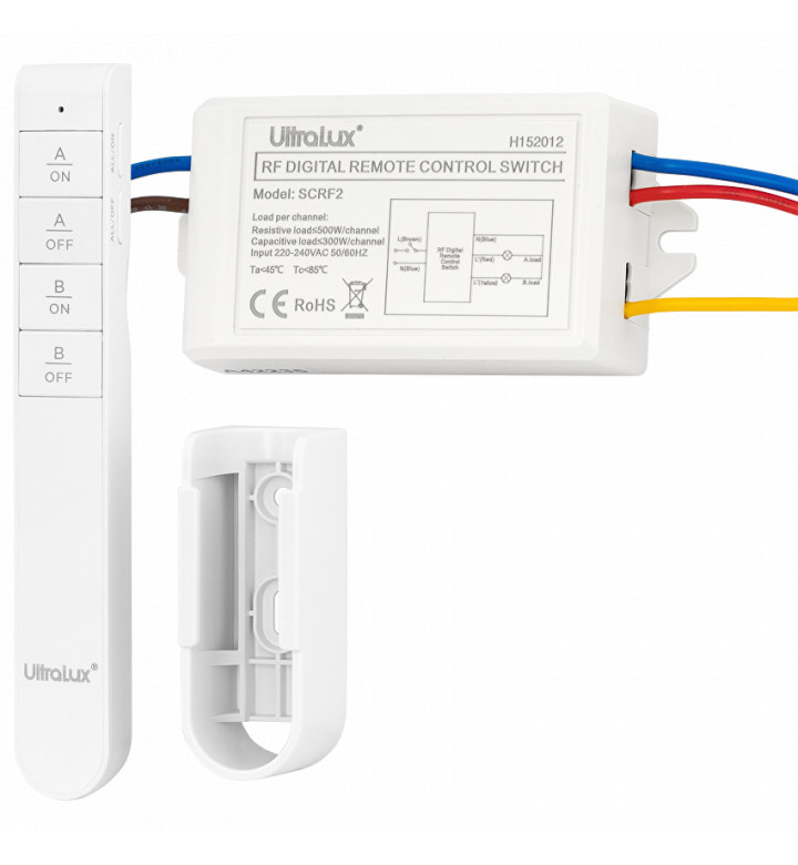 Двуканален ключ с RF дистанционно управление, 220V AC