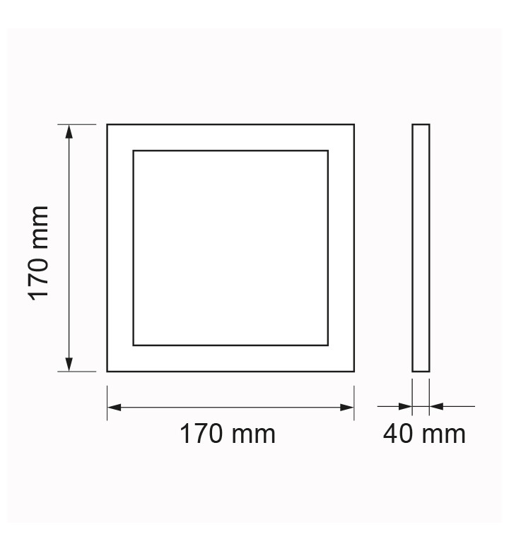 LED Панел за външен монтаж, квадрат 12W/4200K/220V неутрална светлина SMD2835