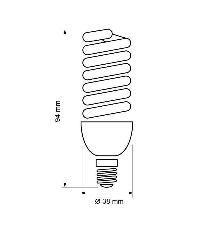 Енергоспестяваща крушка - спирала 15W/E14/4000K/220V неутрална светлина