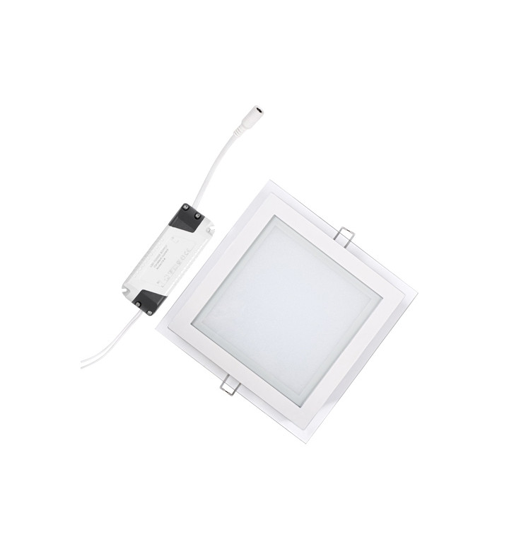 LED Стъклен панел за вграждане, квадрат, 18W/4200K/220V неутрална светлина