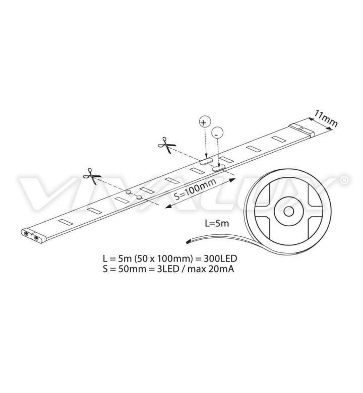 LED Лента CODA, W 6400K / IP20 - 5 m