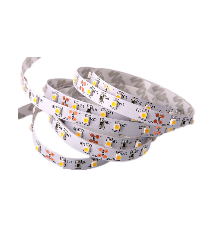 LED Лента SMD3528, 4.8W/m, бяла, 12V DC, 60 LEDS/m, 5m неводоустойчива