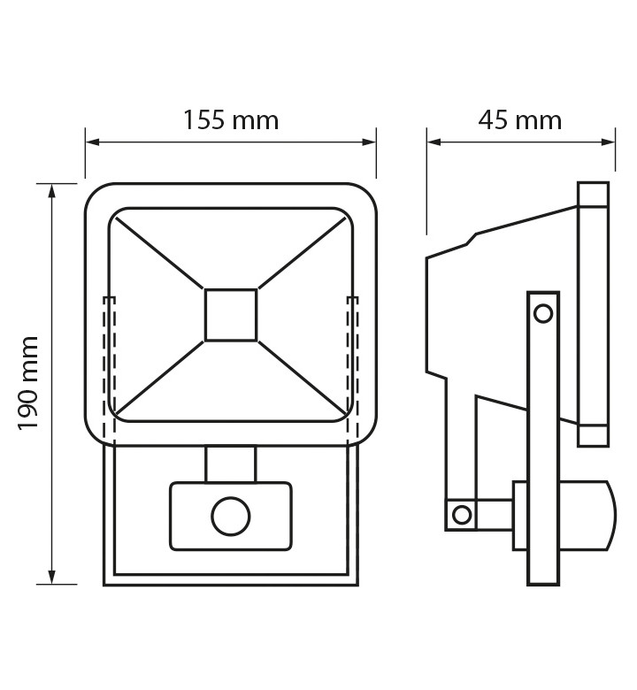 LED Прожектор с датчик за движение 10W/4000K/220V/IP44 неутрална светлина