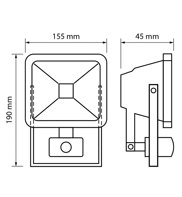 LED Прожектор с датчик за движение 20W/4000K/220V/IP44 неутрална светлина