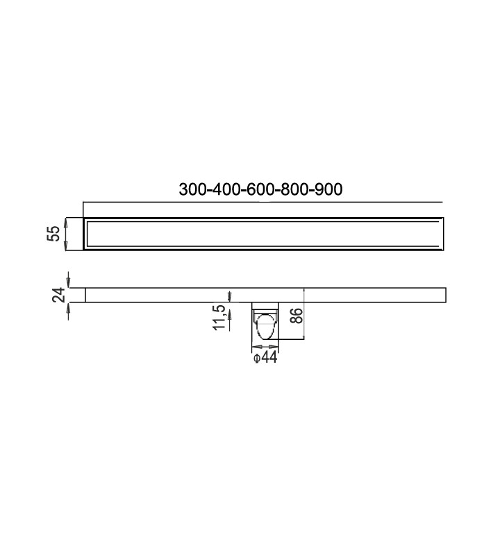 Сифон линеен, MAGDRAIN DUO, 60 cm, INOX