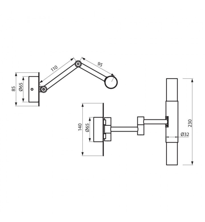 Осветително тяло за баня PARMA, хром, IP44, 2 x 40W, G9