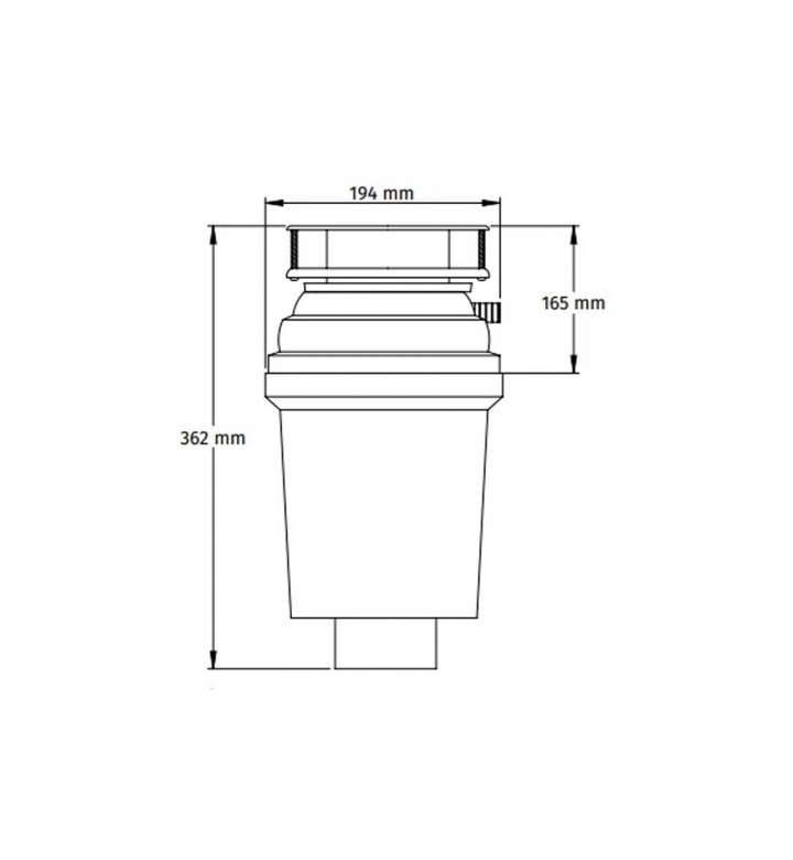 Сифон диспозер за отпадъци, с бутон WDU 2ASEU 470W 5/8