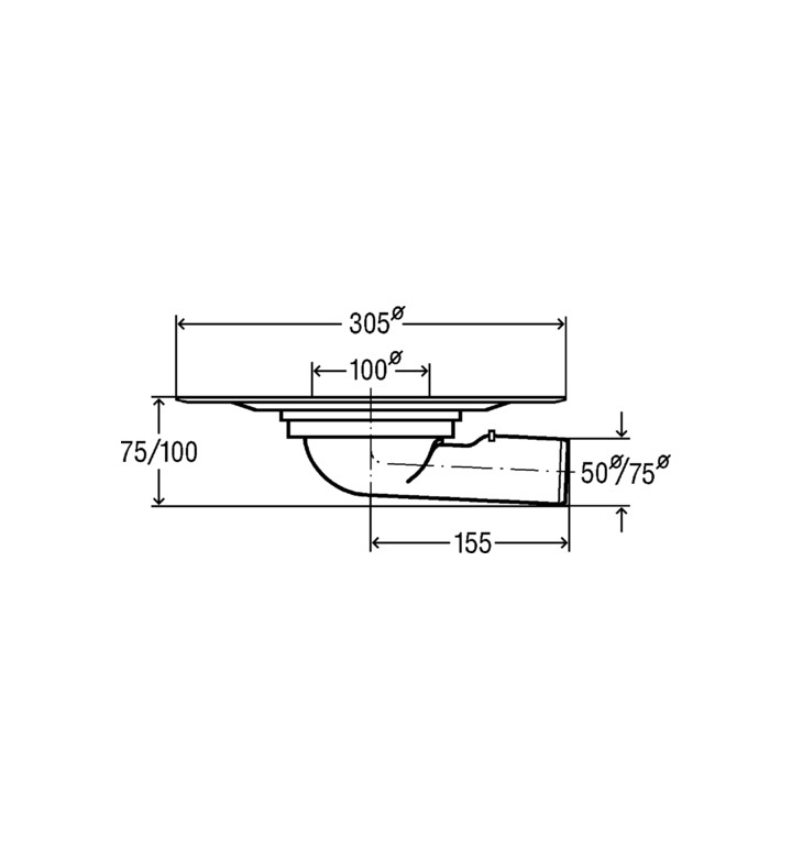 Основа за сифон за балкон ф 75 mm, Viega Advantix, 557263