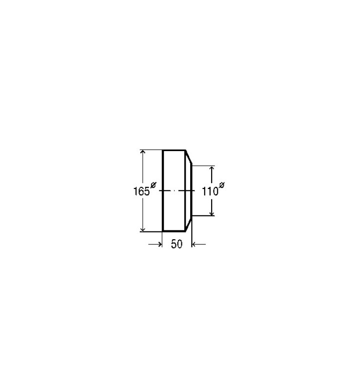 Розетка за WC ф 110 mm - L50 mm, бяла PVC