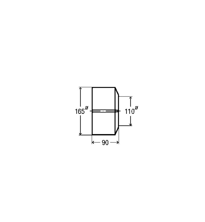 Розетка за WC ф 110 mm - L90 mm, бяла PVC